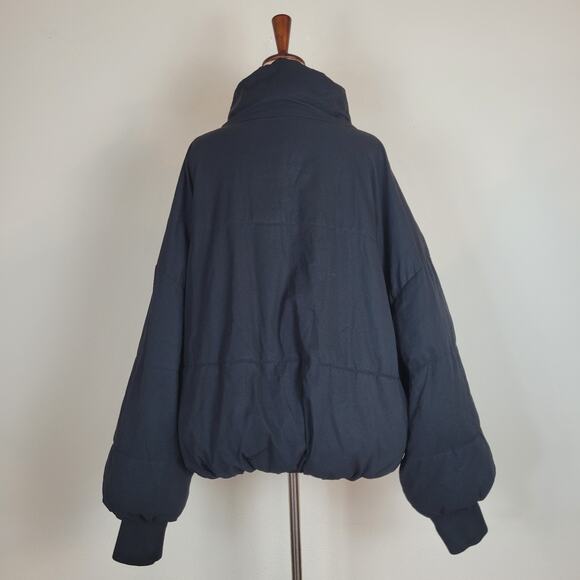 Zara Jacket Womens XL Black Puffer Oversized Crop Short Zip 4341/202 - Picture 5 of 16